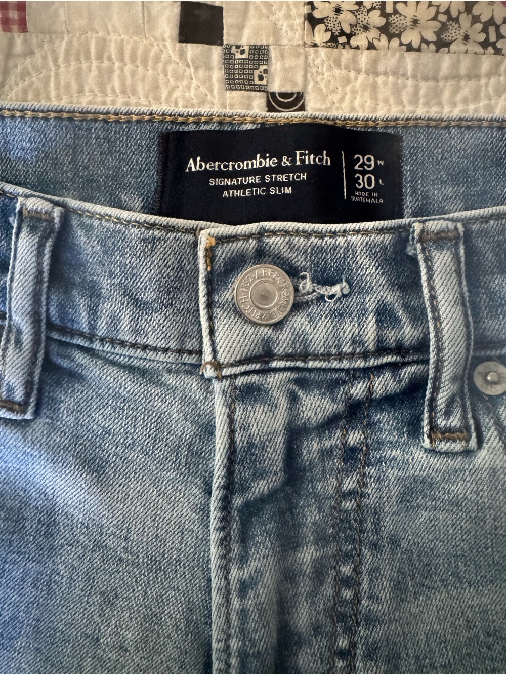 Abercrombie & Fitch Light Blue High-Rise Athletic Slim Jeans